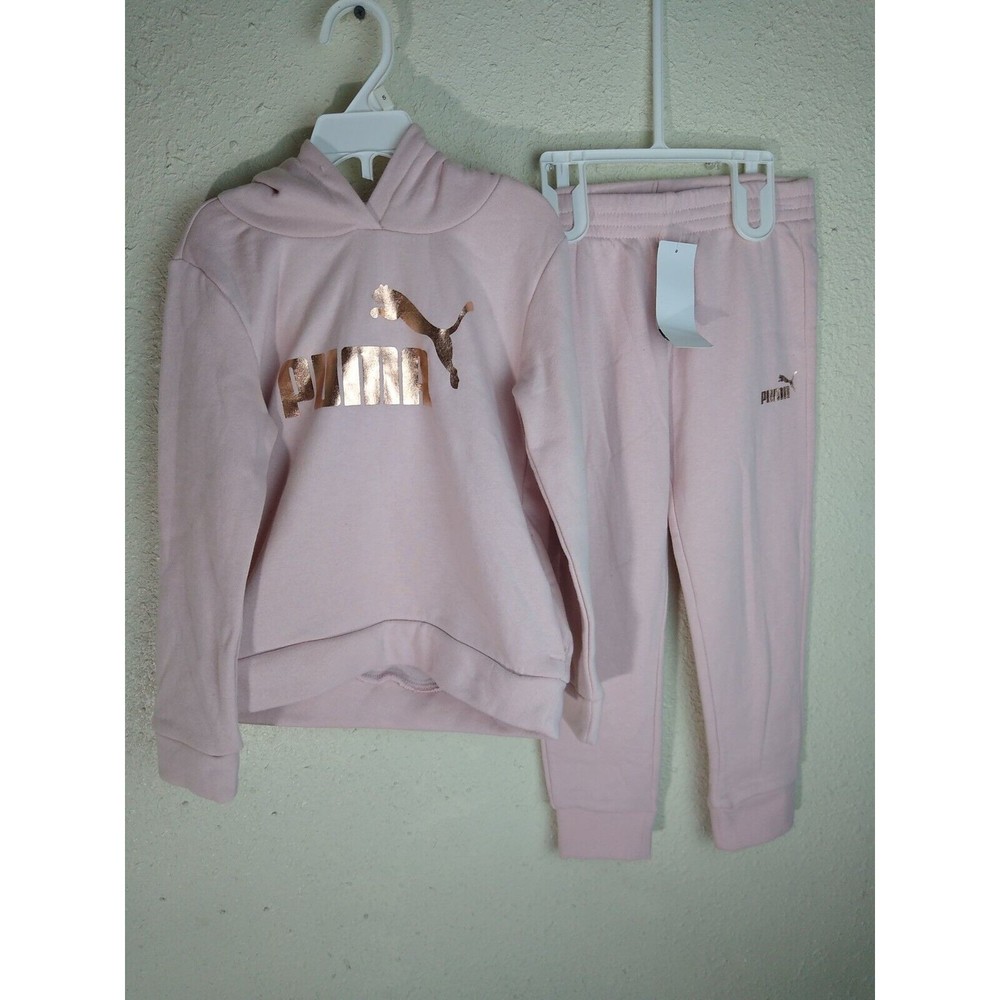 Puma Girls 2pc Outfit Gold Puma Logo Size 6